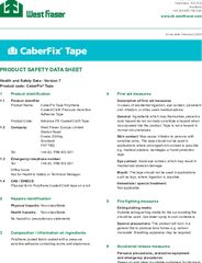 CaberFix Tape Safety Data Sheet