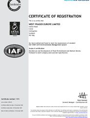 West Fraser Europe Limited ISO 14001:2015 Environmental Management System (Manufacturing & Development)