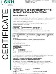 SterlingOSB Zero OSB3 CE Certificate