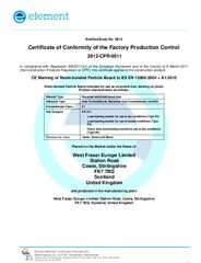 Cowie Particleboard CE Certificate