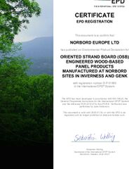 Norbord Europe Ltd OSB EPD registration certificate