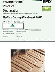 West Fraser Europe Limited MDF EPD certificate